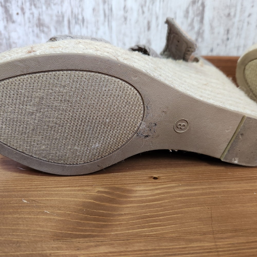 Charlotte Russe Tan Wedge Sandals with Ankle Wrap - Picture 5 of 13